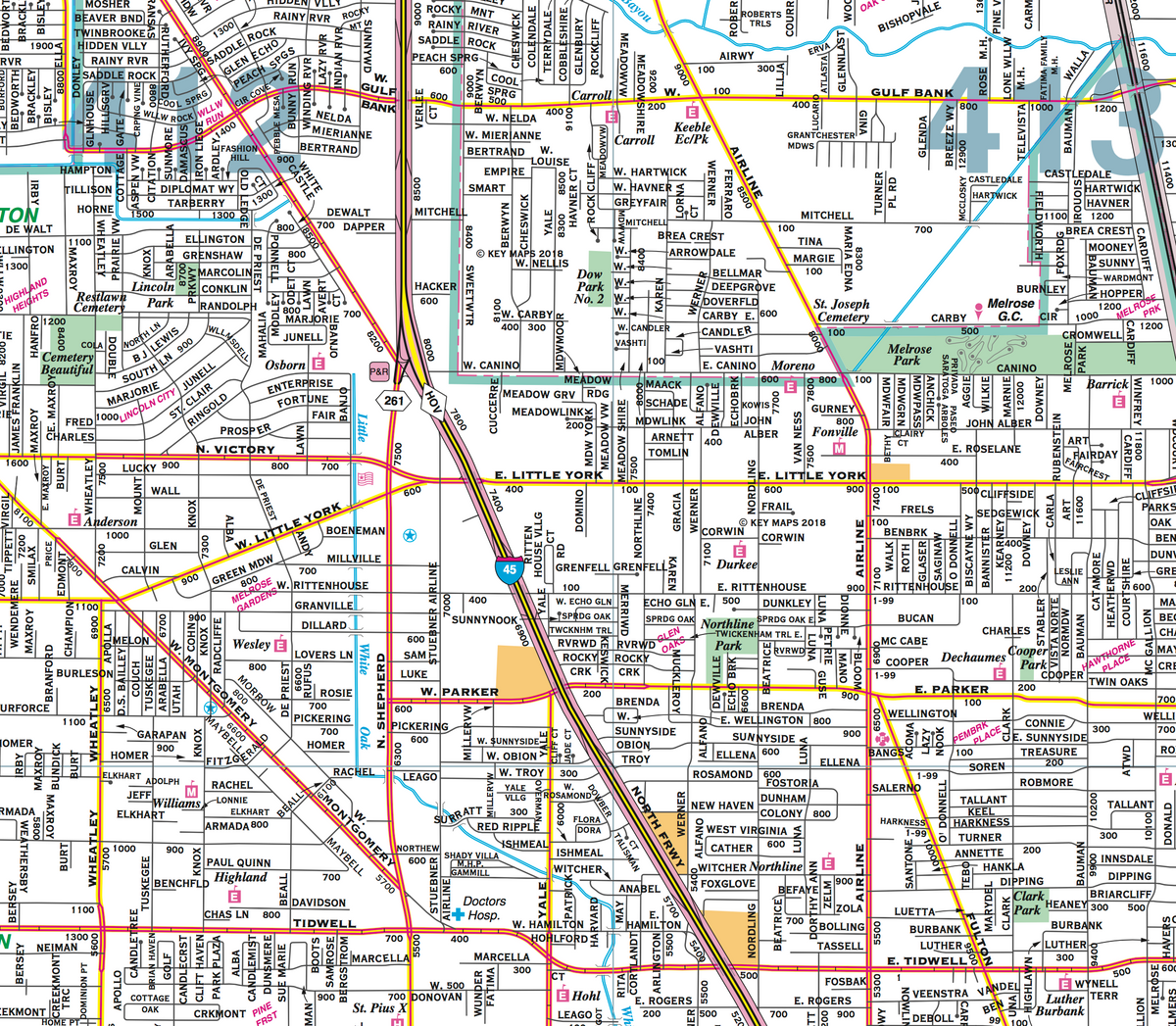 Map of west deals central harris county