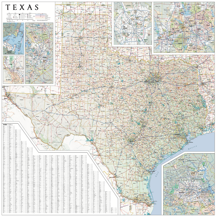 Texas Wall Map 