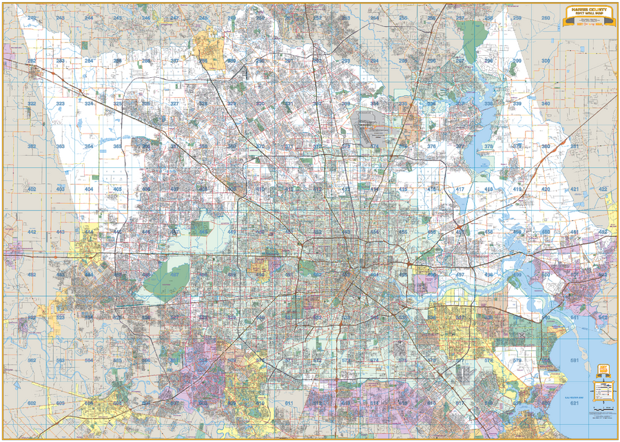 Harris County Wall Map - 2025 – Houston Map Company