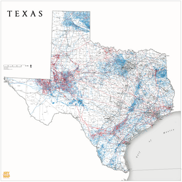 Texas Pipeline Wall Map 2023 – Houston Map Company