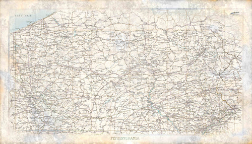 Pennsylvania Rustic Wall Map - Houston Map Company