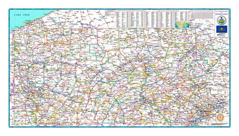 Pennsylvania Reference Wall Map – Houston Map Company